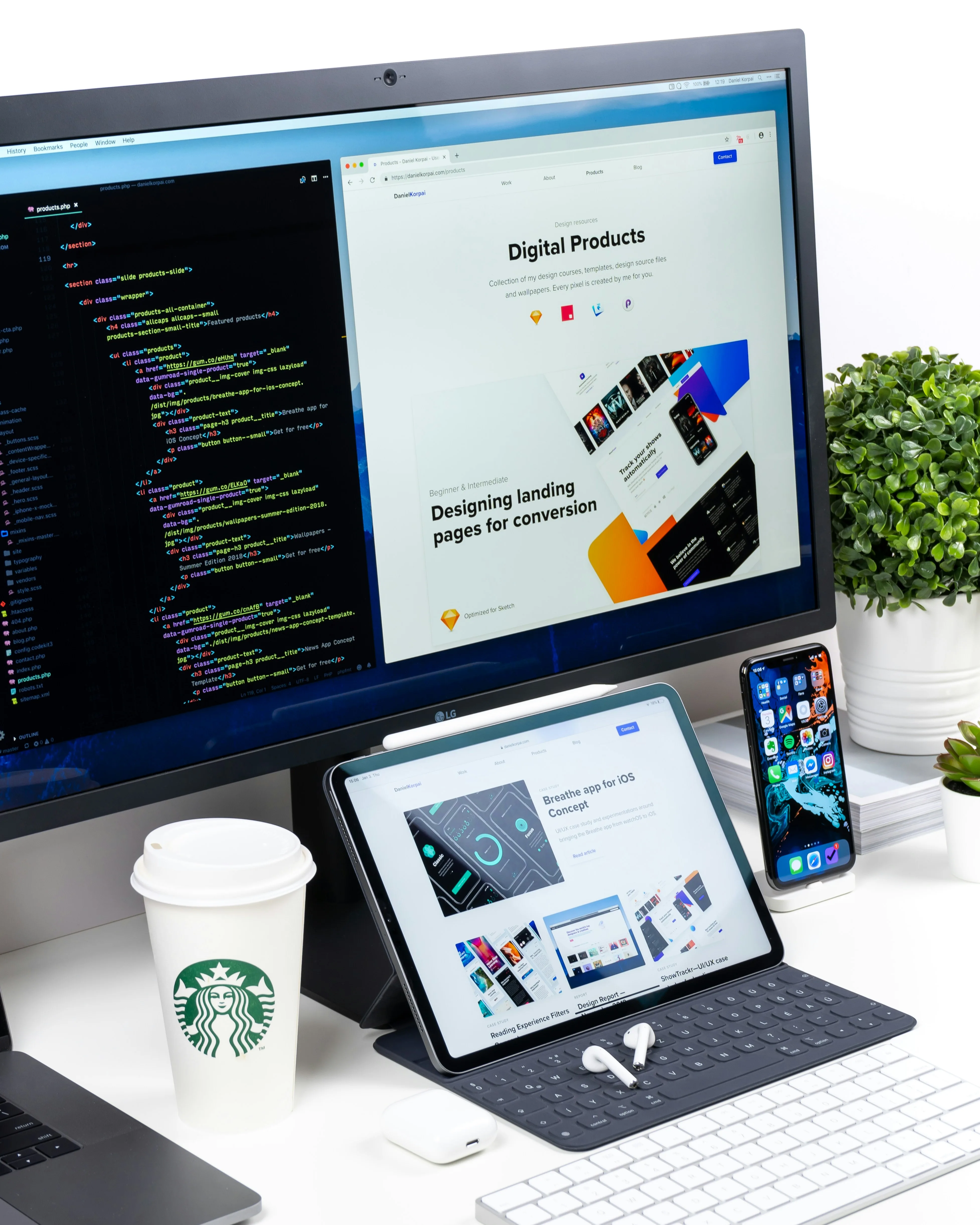 Web and mobile product design across laptop, tablet, and phone